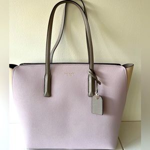 NEW Ltd Kate Spade Pink/Cream Large Leather Tote